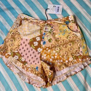 NWT Spell Freda Patchwork Shorts Medium Organic Cotton